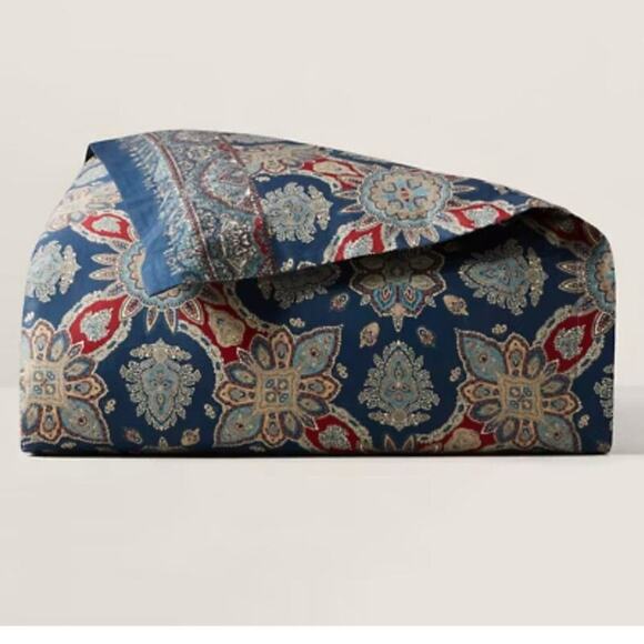 Ralph Lauren Home Full/Queen Duvet Cover 92 x 96 Archer Foulard Navy Multi NWT - Picture 1 of 12